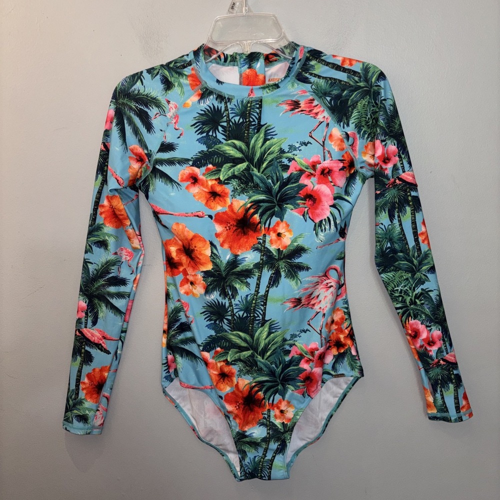 Axesea Venus Long Sleeve One Piece Swimsuit Rainforest Women's 8 Beach Resort